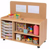 Tss 6 Shallow Tray Storage Unit With Cork Board + Shelf - Educational Equipment Supplies