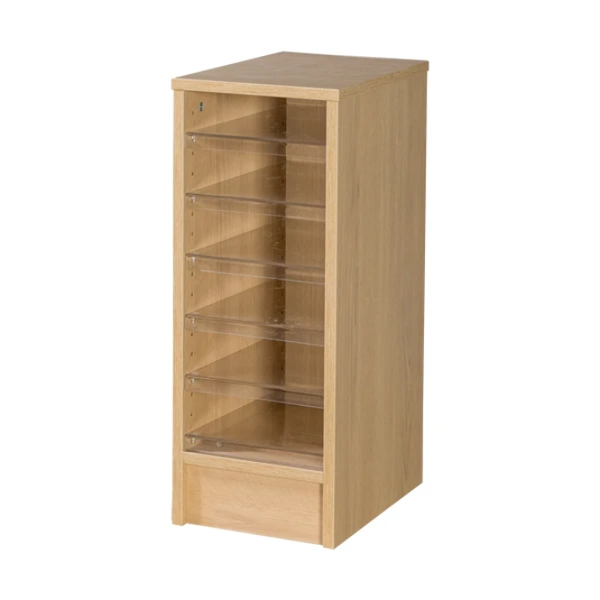 Floor Standing Wooden Pigeonhole Unit + 6 Acrylic Shelves W290 x D375 x H710mm