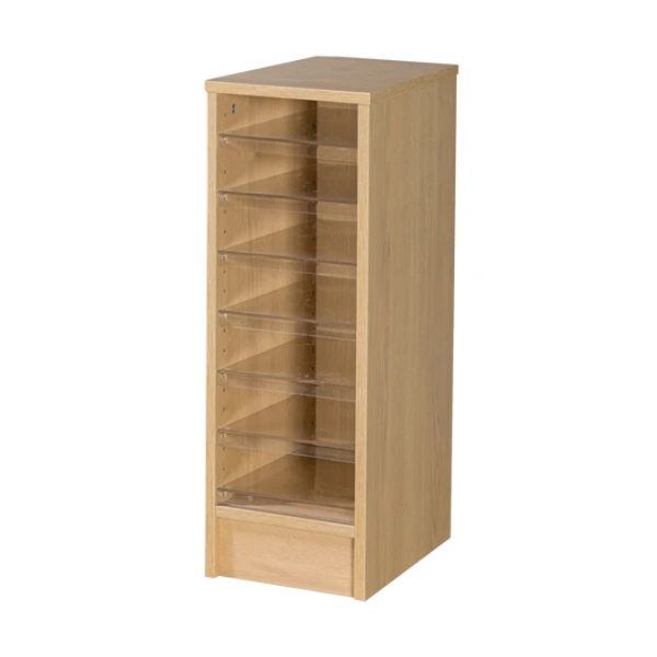 Floor Standing Wooden Pigeonhole Unit + 7 Acrylic Shelves W290 x D375 x H806mm