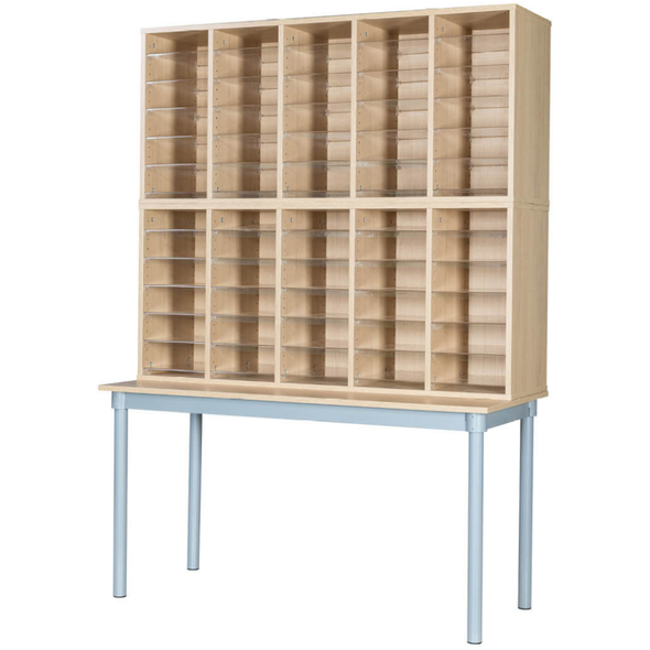 60 Space Pigeonhole Unit With Table - Educational Equipment Supplies