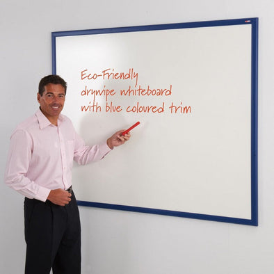 WriteOn® Eco-Friendly Whiteboard - Blue Frame WriteOn® Eco-Friendly Whiteboard - Blue Frame | White Boards | www.ee-supplies.co.uk