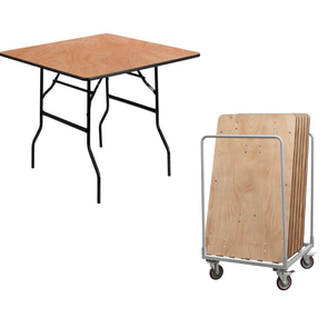Square Wooden Folding Trestle Table  L760 x W760mm (2'6" x 2'6") + Trolley 3ft Square Wooden Folding Table With Foldaway Legs |  With Fold Away Legs | www.ee-supplies.co.uk