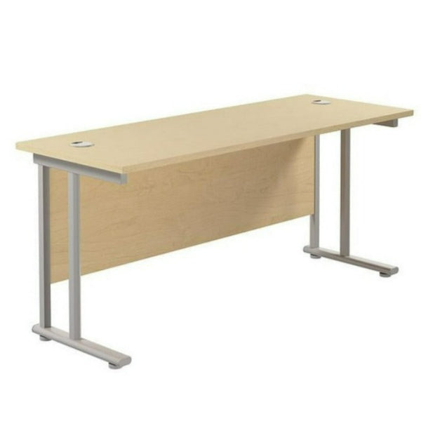 Twin Upright Rectangular Desk - Maple