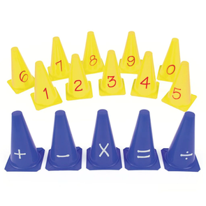 Number & Symbol Cones Set A To Z Plastic Cones | Activity Sets | www.ee-supplies.co.uk
