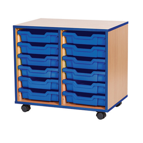 Accento Blue Edge 12 Shallow Tray Unit - Educational Equipment Supplies