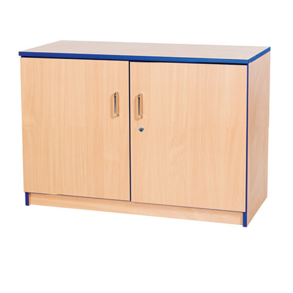 Accento Wooden Lockable Cupboard Blue Edge H750mm