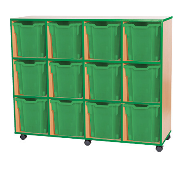 Accento 12 Jumbo Tray Storage Unit - Green Edge