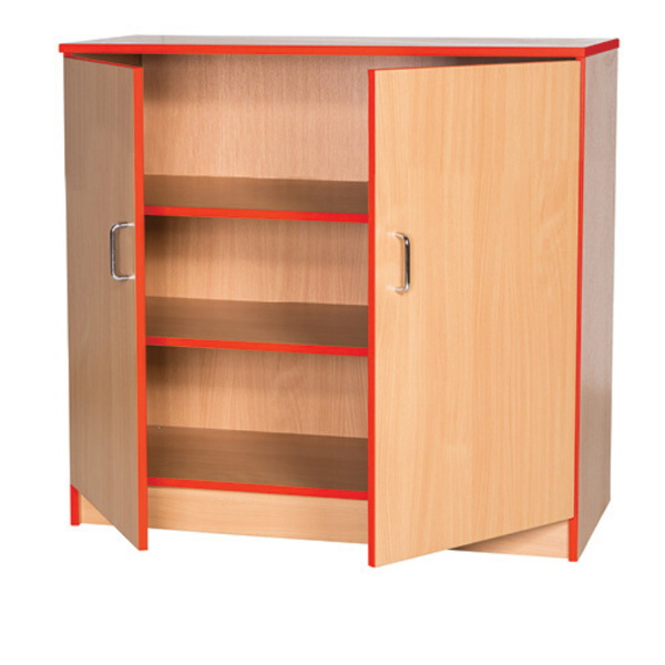 Accento Wooden Lockable Cupboard Red Edge H1000mm
