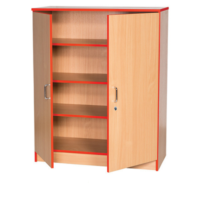 Accento Red Edge Lockable Cupboard H1250mm - Educational Equipment Supplies