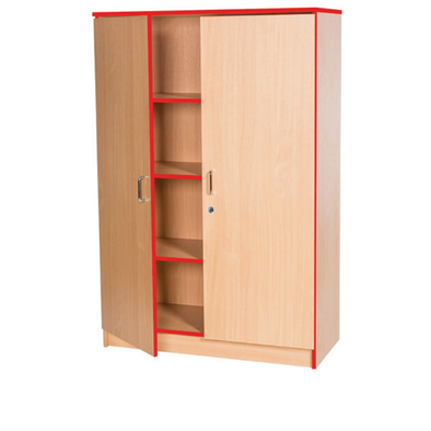 Accento Red Edge Lockable Cupboard H1500mm - Educational Equipment Supplies