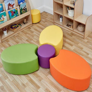 Acorn Nursery Dot & Three Petal Foam Seat Set - Educational Equipment Supplies