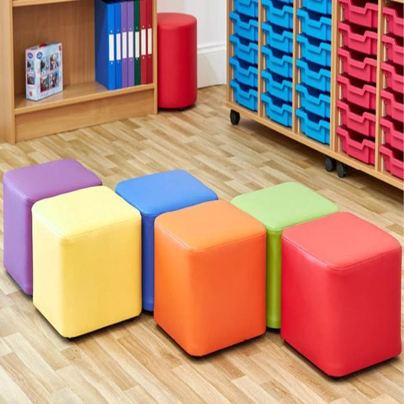 Acorn Primary Cube Foam Seat Set of 6 - Educational Equipment Supplies