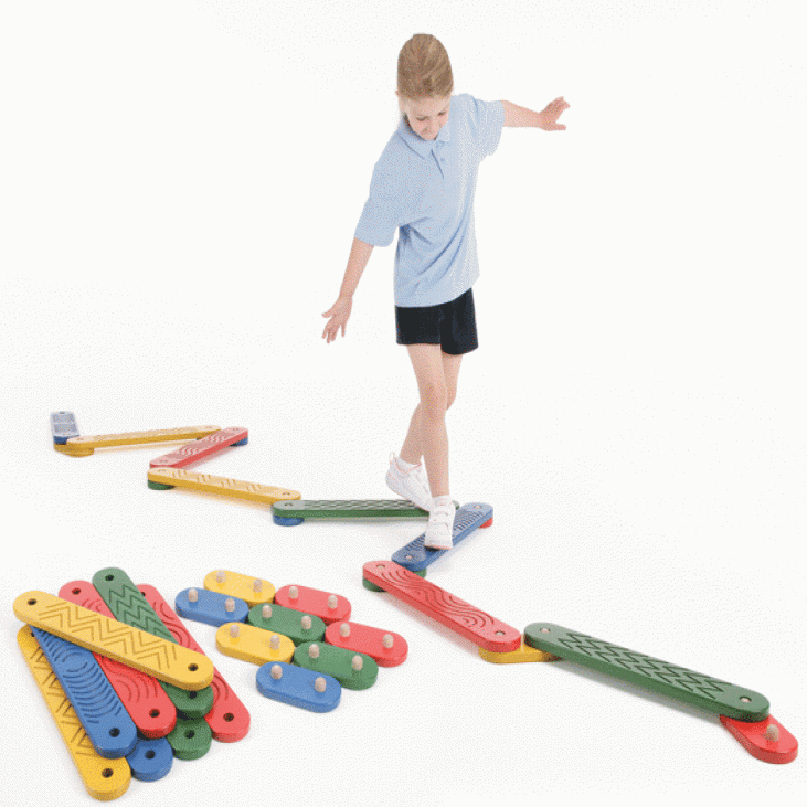 Childrens Colourful Wooden Activ Zig Zag Balance Path | Educational ...