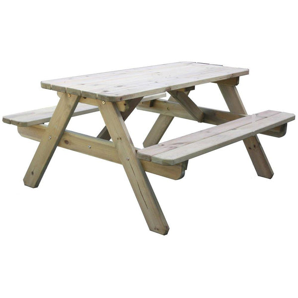 Picnic Wooden Bench & Table - Adult 6 Seater