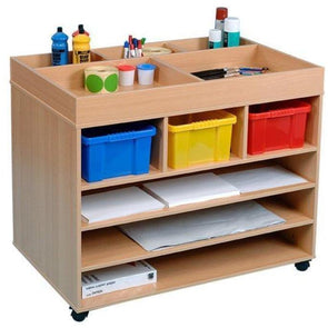 Mobile Art Wooden Storage Unit - Educational Equipment Supplies