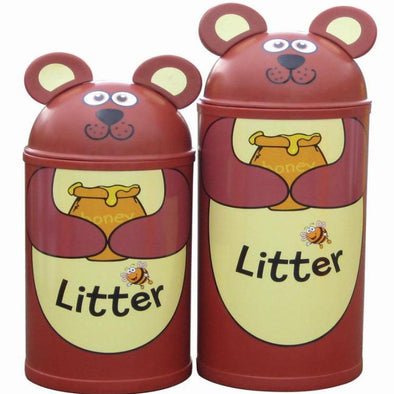 42 Or 52 Litre Litter Bin - Bear Bins - Educational Equipment Supplies