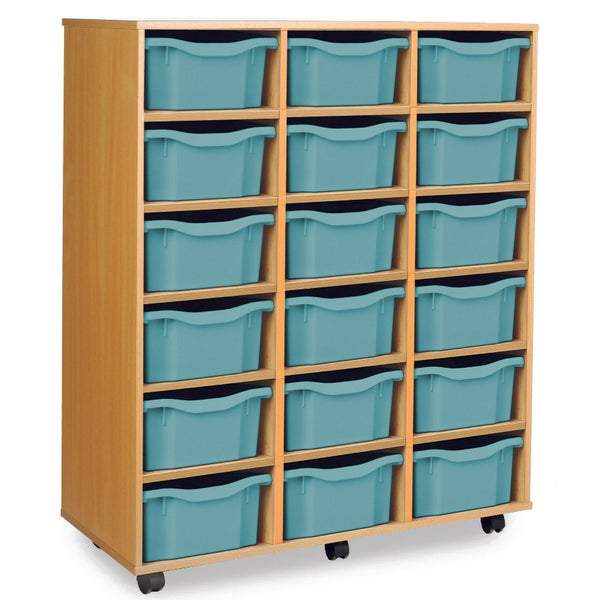 Deep Tray Wooden Mobile Storage Unit  x 18 Trays