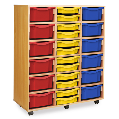 Combi Mobile Tray Storage Unit - 18 Deep Or 36 Shallow Combi Mobile Tray Storage Units - 18 Deep Or 36 Shallow | School Tray Storage | www.ee-supplies.co.uk