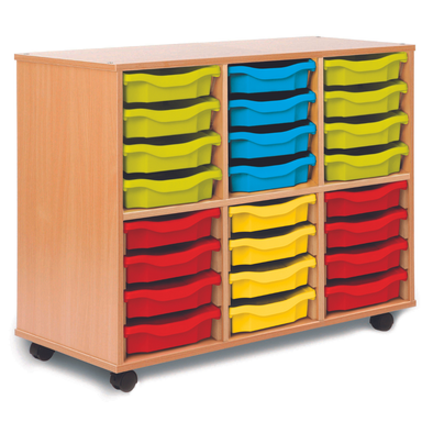 Allsorts Mobile Tray Storage With 24 Shallow Trays Allsorts Tray 24 Shallow Tray Store | School Tray Storage | www.ee-supplies.co.uk