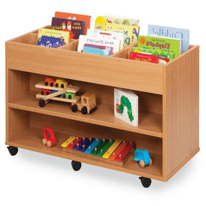 Double Sided 6 Bay Kinderbox with 1 Fixed Shelf Each Side - Educational Equipment Supplies