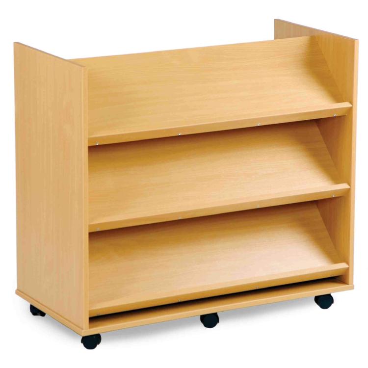 Library Unit with 3 Angled Shelves Each Side | Educational Equipment ...