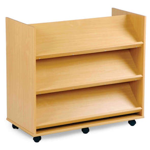 Library Unit with 3 Angled Shelves Each Side - Educational Equipment Supplies