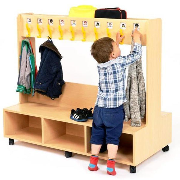 Beech Mobile Cloakroom / Dressing Up Trolley