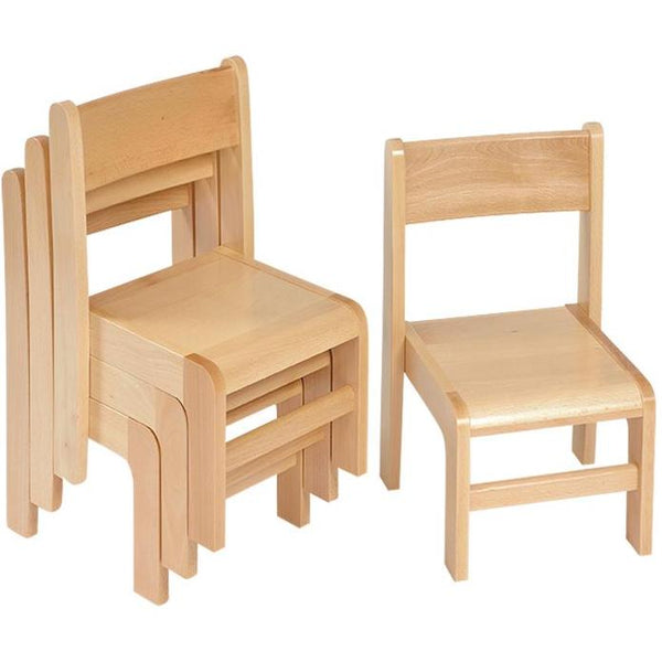 Solid Beech Nursery Stacking Chairs x 4