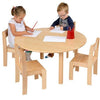Beech Veneer Nursery Round Table D1000 x H465mm + 4 Chairs H26cm Beech Veneer Nursery Round Table D1000 x H465mm + 4 Chairs H26cm | Seating | www.ee-supplies.co.uk