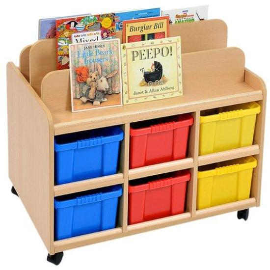 Book Display Display & Storage Unit With 9 Coloured Trays