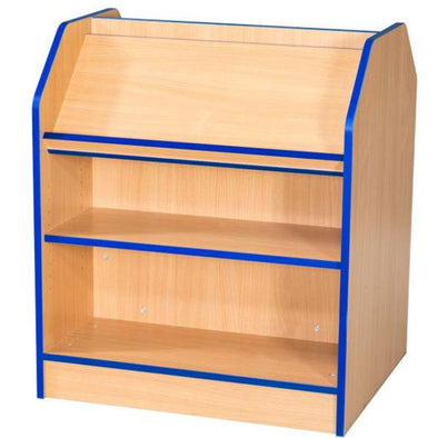 Brook Double Sided Library Bookcase with Angled Top Shelf - Educational Equipment Supplies