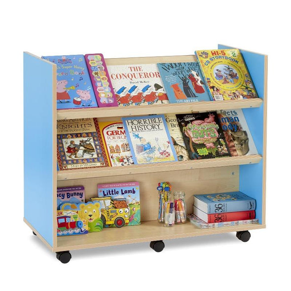 Bubblegum Library Unit + 2 Angled & 1 Horizontal Shelf On Both Sides - Educational Equipment Supplies