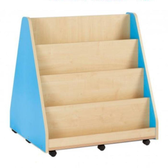 Double Sided Library Unit + 3 Tiered Fixed Shelves On Both Sides - Educational Equipment Supplies
