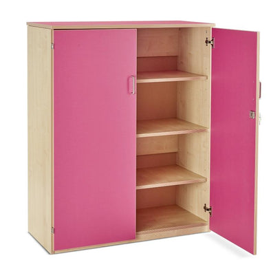 Bubblegum Stock Cupboard + 2 Adjustable Shelves & 1 Fixed Centre Shelf - Educational Equipment Supplies