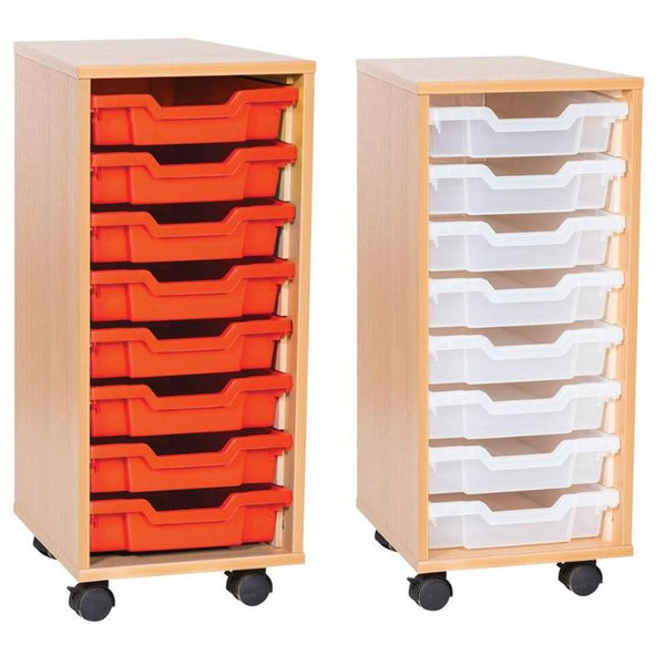 Mobile Tray Storage Unit Budget Single Column - 8 x Trays