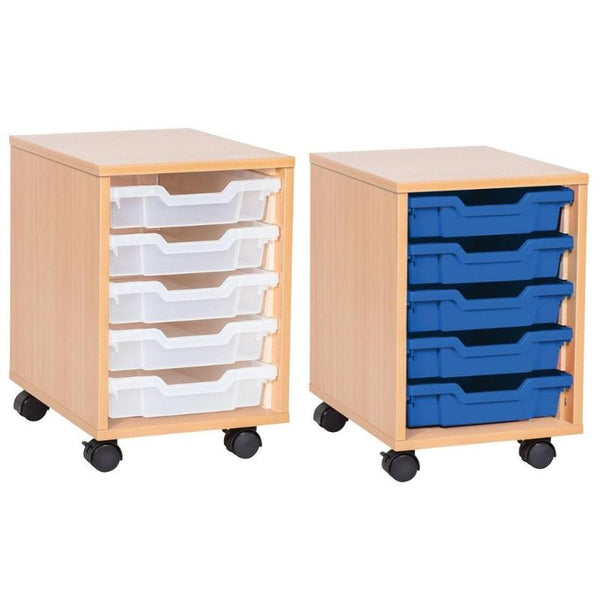 Mobile Tray Storage Unit Budget Single Column - 5 x Trays