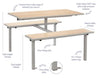 Four Seater Bench Cantilever Table - Educational Equipment Supplies