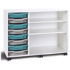 Premium 8 Shallow Tray Unit + 2 Shelves - White - Mobile & Static Premium 8 Shallow Tray Unit + 2 Shelves - Grey | Grey White Tray Stores | www.ee-supplies.co.uk