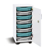 Premium 8 Shallow Tray Unit - White Cupboard- Mobile & Static Premium Cupboard Tray Storage | Grey White Cupboards | www.ee-supplies.co.uk