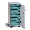 Premium 8 Shallow Tray Unit - Grey Cupboard- Mobile & Static Premium Cupboard Tray Storage | Grey White Cupboards | www.ee-supplies.co.uk