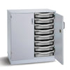 Premium 16 Shallow Tray Unit - Grey Cupboard- Mobile & Static Premium Cupboard Tray Storage | Grey White Cupboards | www.ee-supplies.co.uk