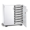 Premium 16 Shallow Tray Unit - White Cupboard - Mobile & Static Premium Cupboard Tray Storage | Grey White Cupboards | www.ee-supplies.co.uk