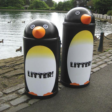 42 Or 52 Litre Litter Bin - Penguin - Educational Equipment Supplies