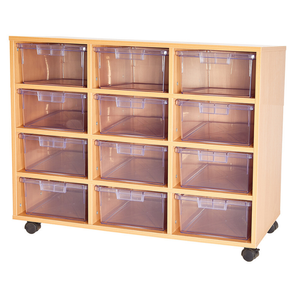 Certwood Clear 12 Deep Tray Mobile Tray Unit - Educational Equipment Supplies