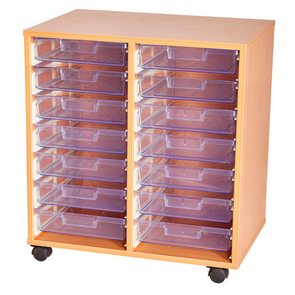 Certwood Clear 14 Tray Mobile Tray Unit - Educational Equipment Supplies