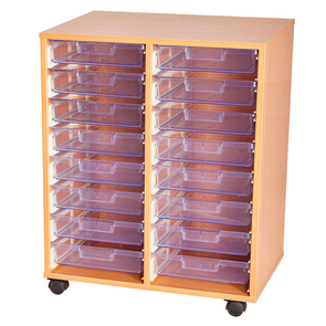 Certwood Clear 16 Tray Mobile Tray Unit - Educational Equipment Supplies