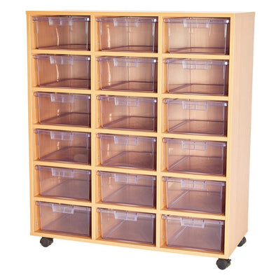 Certwood Clear 18 Deep Tray Mobile Tray Unit - Educational Equipment Supplies