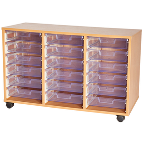 Certwood Clear 18 Tray Mobile Tray Unit - Educational Equipment Supplies