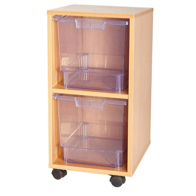 Certwood Clear 2 Jumbo Tray Mobile Tray Unit - Educational Equipment Supplies