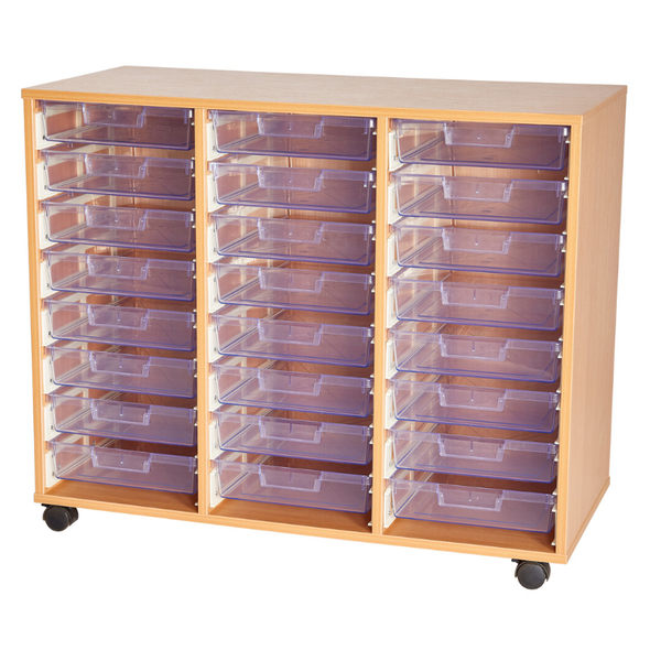 Certwood Clear 24 Tray Mobile Tray Unit - Educational Equipment Supplies